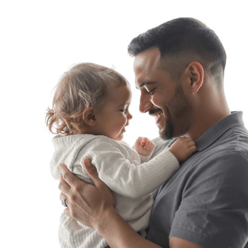 Dad protecting his family